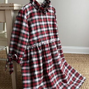 Elizabeth Wilson Designs Judy Lanien Dress in Ivory Tartan. Size Medium